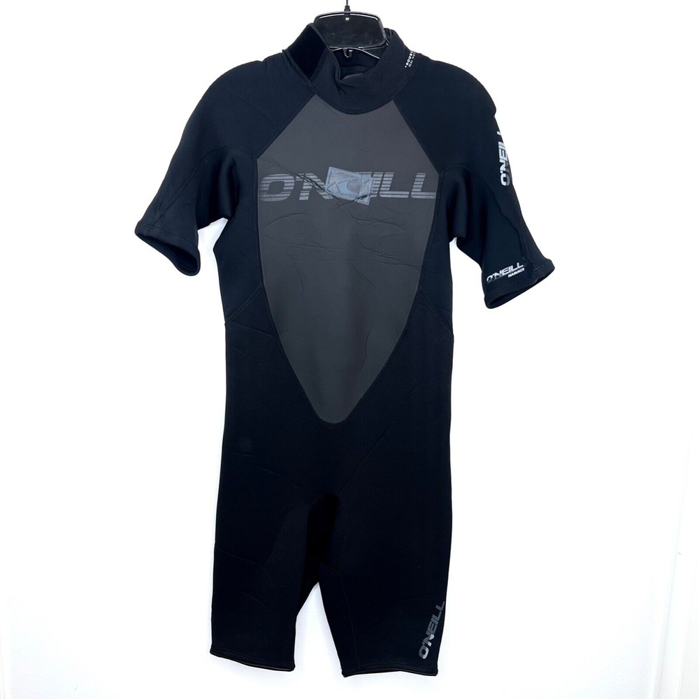 O’Neill Wetsuit Men Medium Hammer 2/1 mm Short Sleeve Spring Suit Black Back Zip